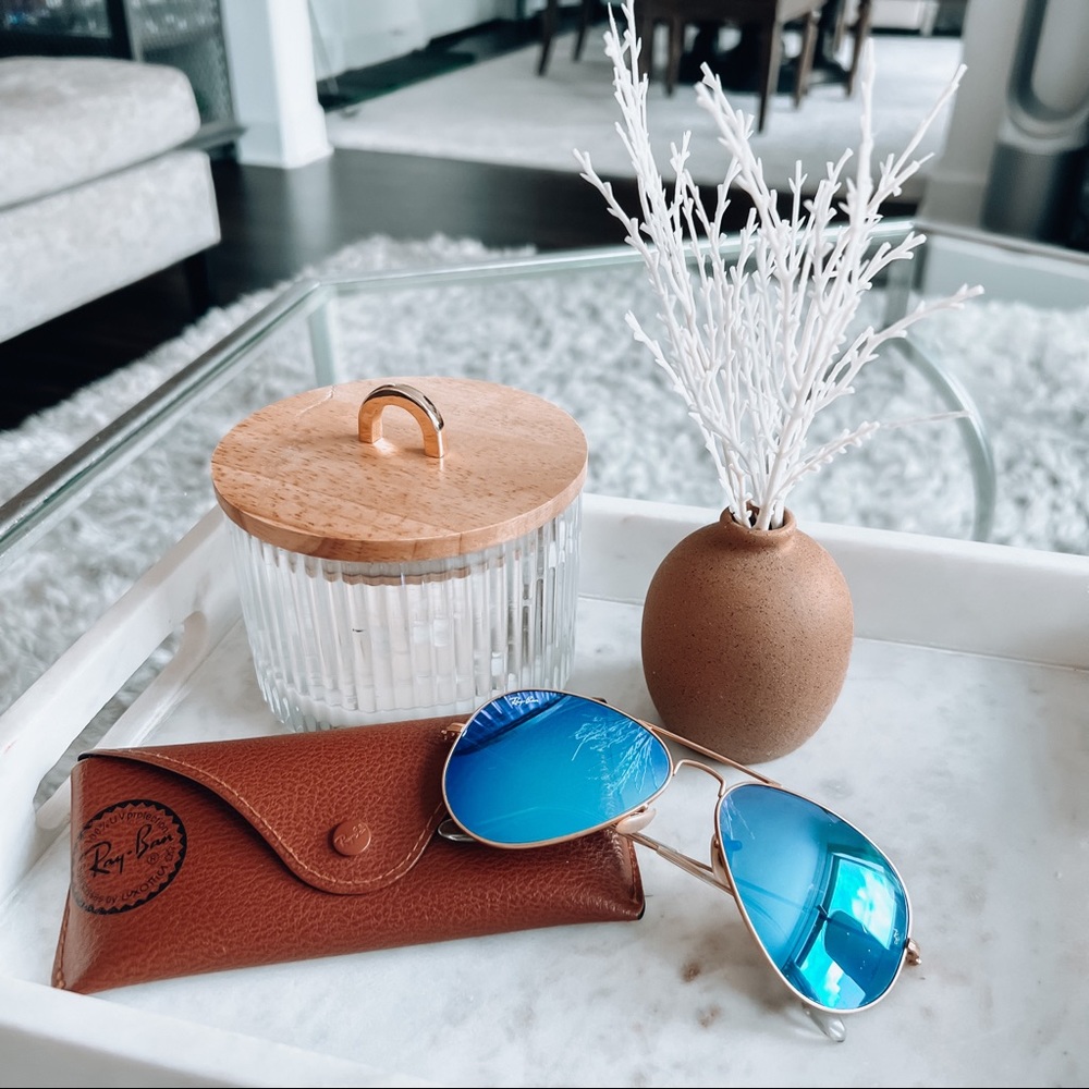 Ray Ban Blue Mirrored Aviators